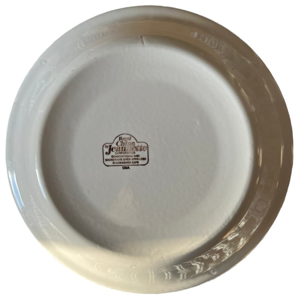 Vintage Royal China Jeannette Cheesecake Recipe Pie Plate 11” USA Brown Accents - Picture 9 of 11